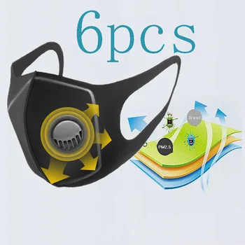 

6 Pcs Unisex Mask Filter PM2.5 Face Mouth Mask Carbon Washable Reusable Mask Dropshipping