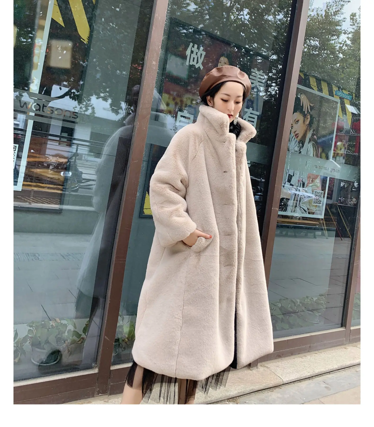Пальто из искусственного кроличьего меха зимняя куртка длинная норковая шуба женское Свободное пальто роскошное утолщенное теплое женское плюшевое пальто большого размера