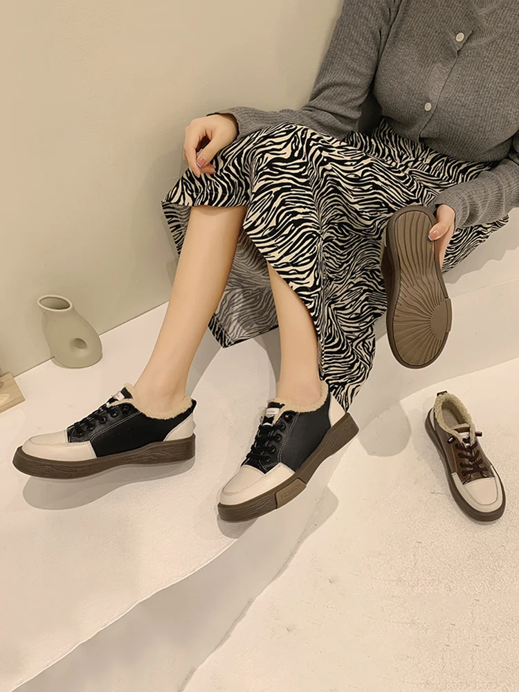 

Женская повседневная обувь, сезон осень-зима 2020, новая Теплая Бархатная Модная хлопковая обувь на шнуровке