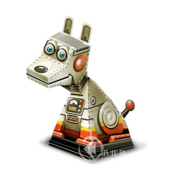 

Optical Illusions Mechanical Dog Ornaments Folding Cute Mini 3D Paper Model Papercraft DIY Kids Adult Handmade Craft Toys ER-069