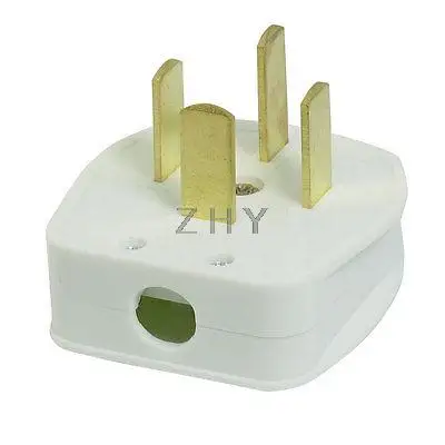 

White 3 Phase 4 Flat Pin Earth Ground Industrial Plug 25A 440V AC