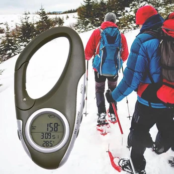 

Electronic Altimeter Carabiner Altitude Meter Handheld Thermometer Outdoor Accessories Fishing Weather Forecasting Mode Meter