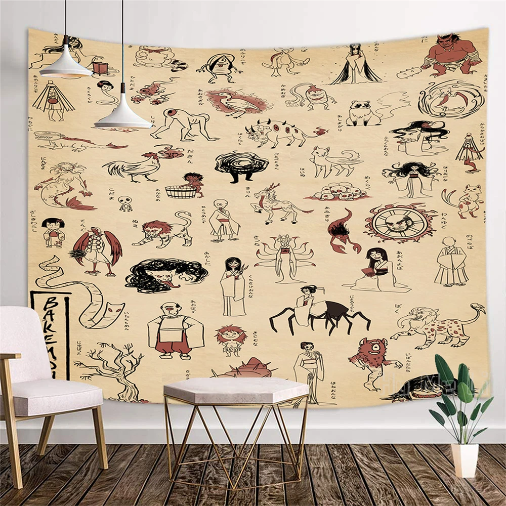 

Японский дизайн дьявола, уникальный гобелен, аксессуары для комнаты