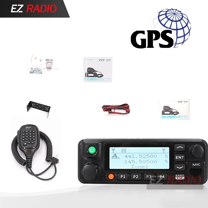 TYT MD-9600 Talkie “иди и болтай Walkie 50 км мобильный DMR автомобиль радио цифровой 136-174/400-480 МГц Dual Band RT90 DMR радио 3000CH 50/45/25 Вт FCC, аддитивного цветового пространства - Цвет: GPS