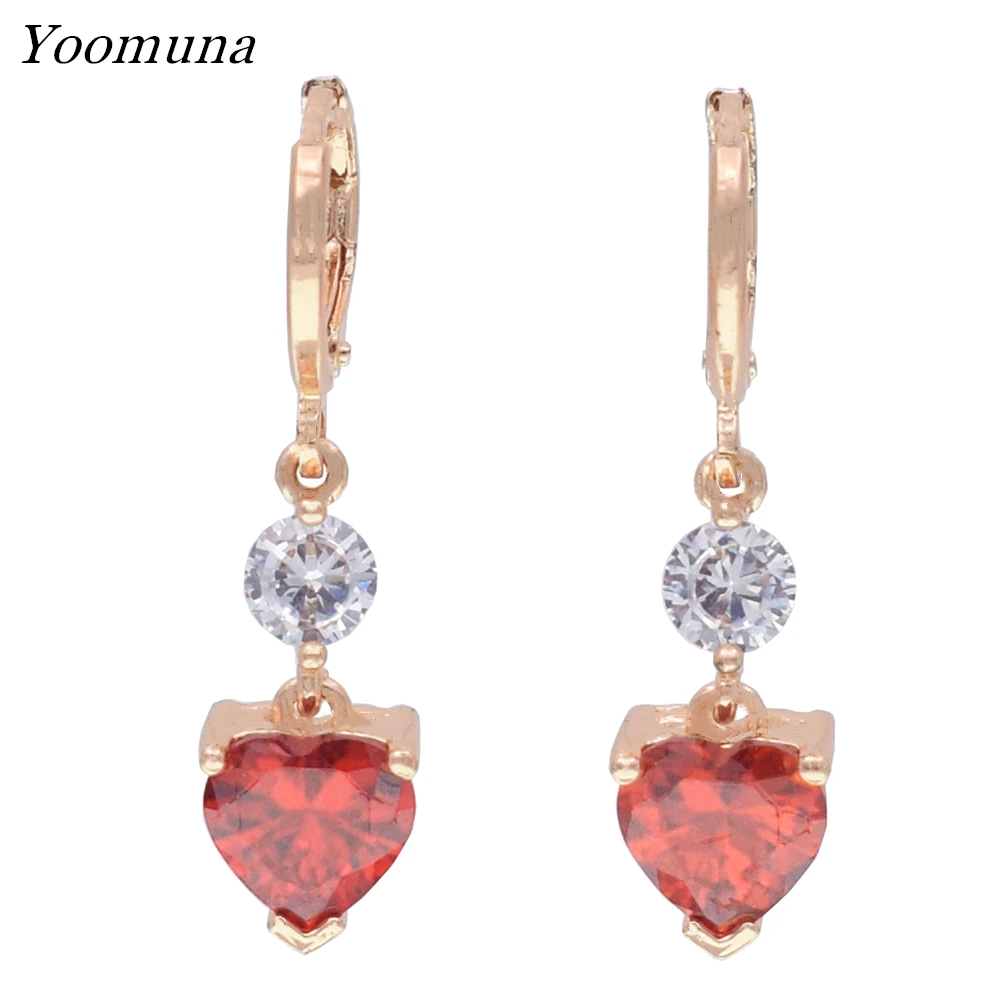

Fashion Cute Girl Earring 585 Rose Gold Natural Zircon Gold nature Stone Drop Earrings Women Wedding Party Fine Jewelry