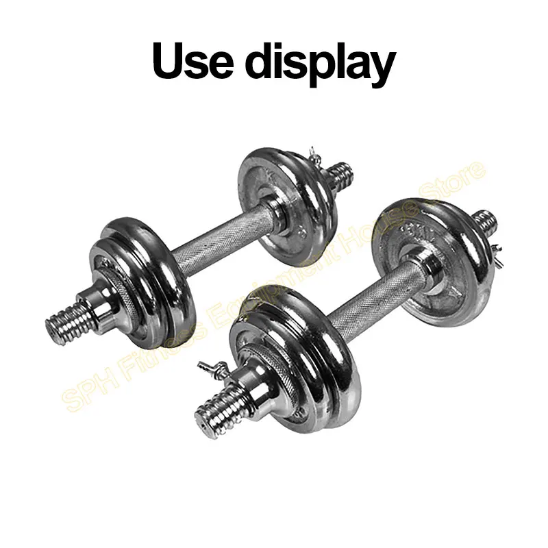 30 35 40 45cm Electroplate Dumbbell Bars Nuts Standard Threaded 25mm Home Dumbbell Handle Gym Fitness Durable Exercise Bars