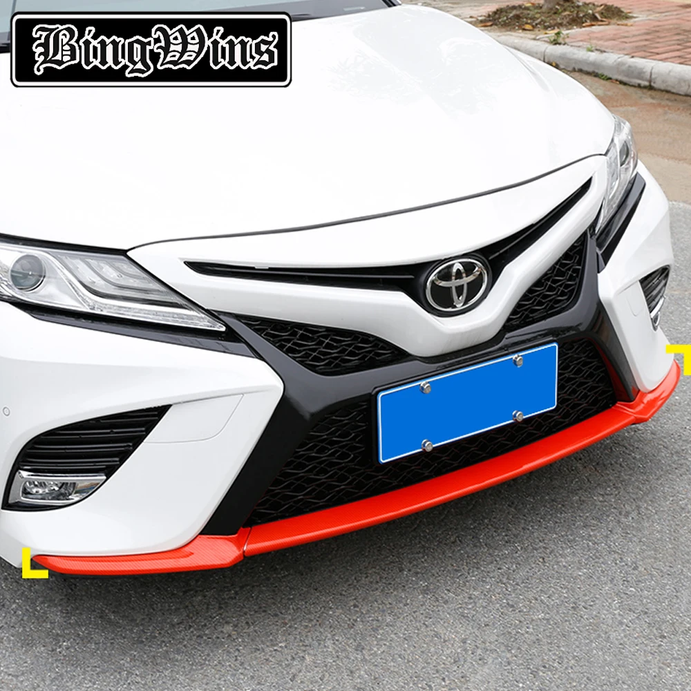 Автомобильный Стайлинг для Toyota Camry- ABS автомобильный передний бампер Угловые защитные полосы отделка ободок издание 2 шт./компл