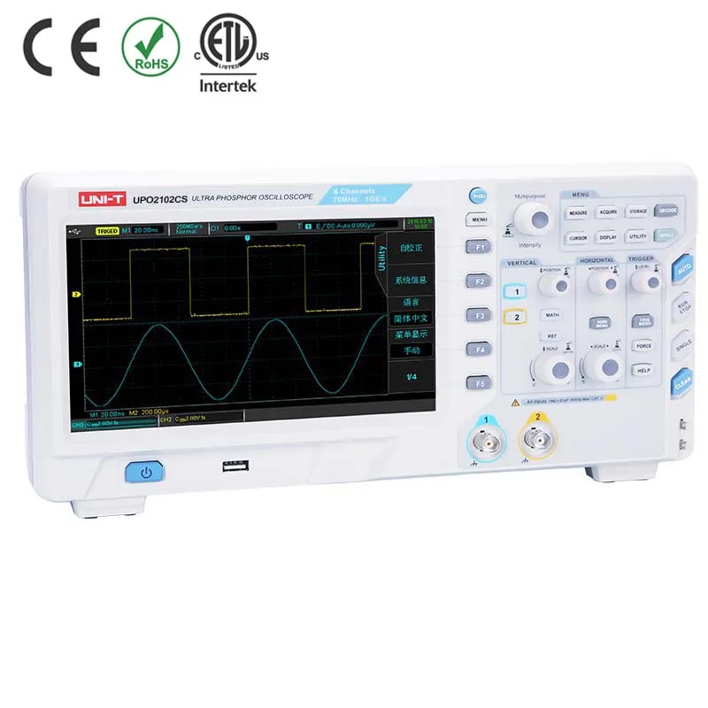 UNI-T осциллограф цифровой хранения ультра фосфор 4 канала 100 МГц Scopemeter ЖК-дисплеи USB интерфейс UPO2102CS UPO2104CS