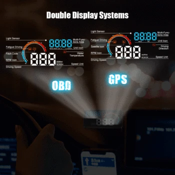

Head Up Display D2500 HUD Display Car GPS D2500 OBD OBD2 Diagnostic Tool Projector Digital Speedometer Car Speed Security Alarm
