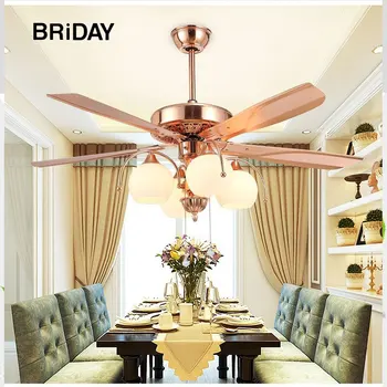 

52 Inch ceiling fan with lights remote control ventilator lamp Home Fixture Silent Motor fans bedroom decor modern Reversible