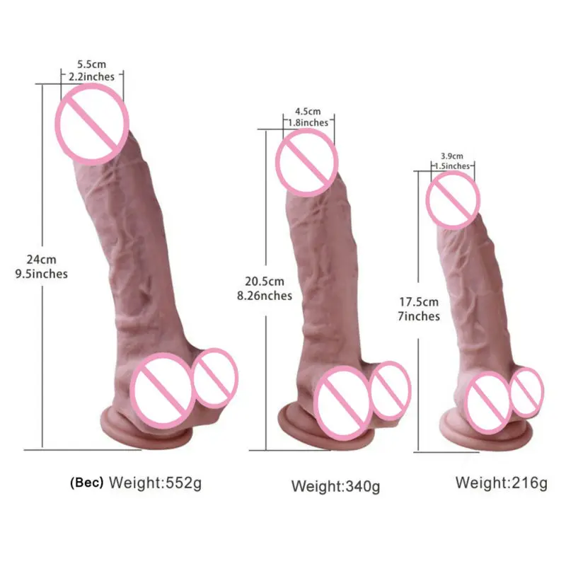 Faloimitator Odorless Silicone Dildo Flexible Penis with Suction Cup Adult toys for women flesh color