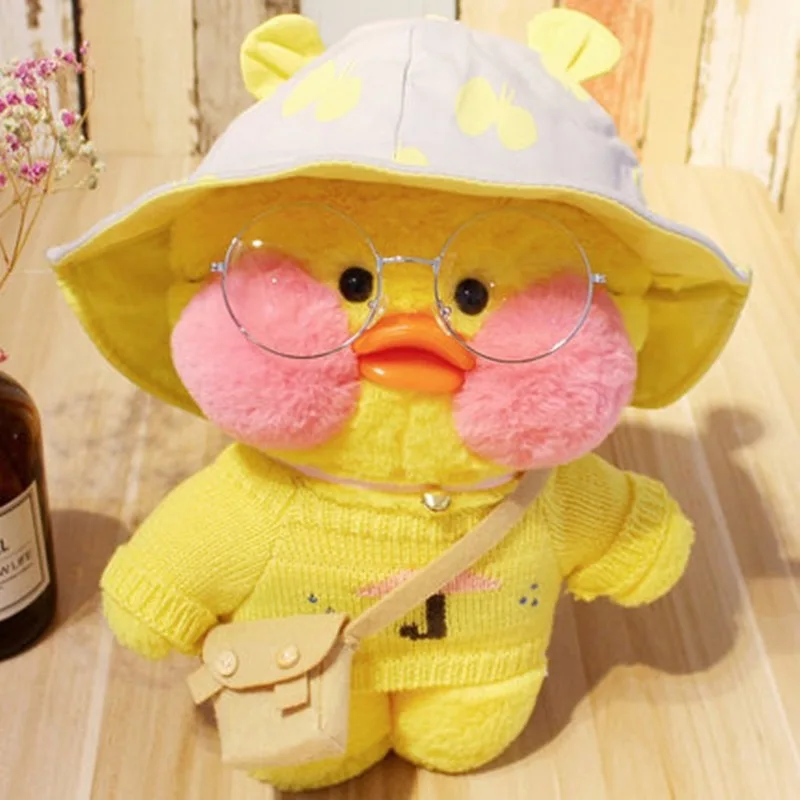 30CM Pink LaLafanfan Kawaii Cafe Mimi Yellow Duck Plush Toy Cute Stuffed Doll Soft Animal Dolls Kids Gift Plush Toys Rag Doll mimi lorenzini