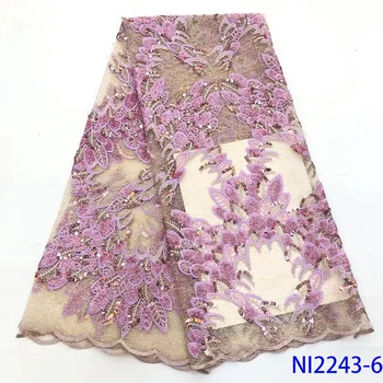 

Velvet Sequins Lace Fabric Latest High Quality Nigerian African Lace Fabric For Wedding African Lace Material