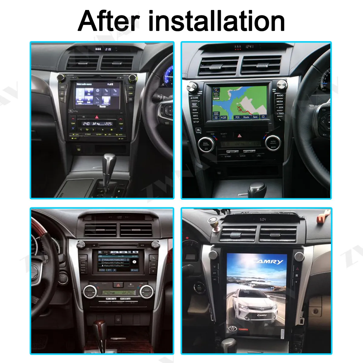 Excellent Android 9.0 PX6 4GB+64GB For Toyota Camry 2007-2011 Automatic Air Conditioning Built-in DSP Carplay Tesla Screen Navigation 5
