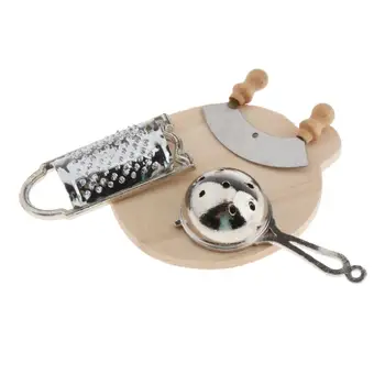 

1/12 Scale Dollhouse Miniature Kitchen Model Chopping Board Playset Accs, Miniature Kitchen Cooking Kit Accessory