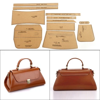 

1 Set DIY Leather Handmade Shoulder Bags Diagonal Package Handbag Sewing Pattern Hard Kraft Paper Stencil Template 26cm*13cm
