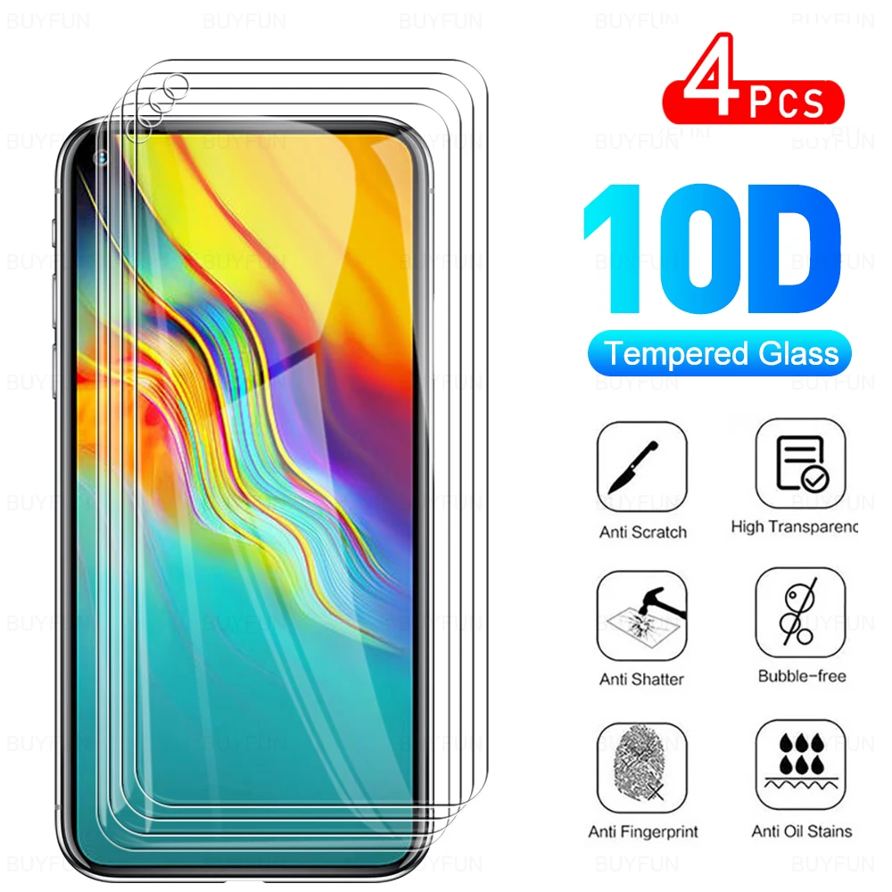 Защитное стекло на весь экран для Infinix Hot 9 Pro 4 шт. закаленное InfinixHot9 Hot9 9Pro 6 дюйма