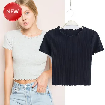 

Retro fungus O-neck short-sleeved T-shirt 2020 new ladies slim fit T-shirt skinny Korean Fashion Clothing