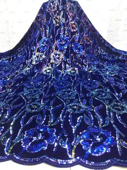 

Nigerian Velvet Lace Fabric 2020 High Quality African Embroidered Lace Fabric For Wedding Dress French Tulle Lace