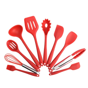 

10 Pcs Heat Resistant Silicone Cookware Set Nonstick Cooking Tools Kitchen Baking Tool Kit Utensils Kitchen Accessories