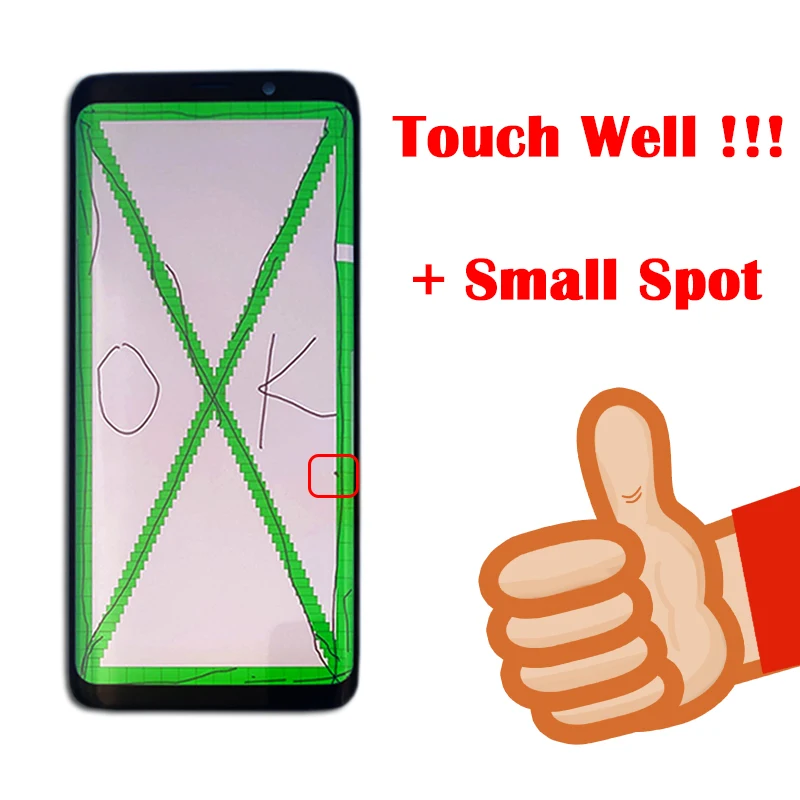 AMOLED Замена для SAMSUNG Galaxy S9 G960 S9+ G965F ЖК сенсорный экран дигитайзер с рамкой дисплей+ маленькое пятно
