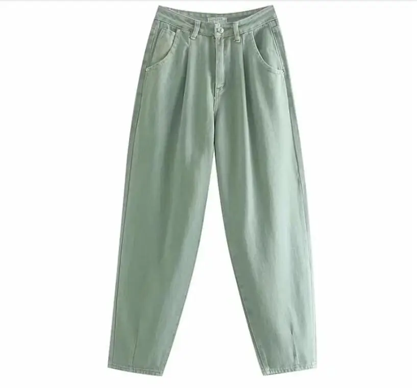 2020 Autumn Vintage High Waist Straight Floor Length Jeans Ripped Jeans Women Boyfriend Denim Pants High Street Long Trousers