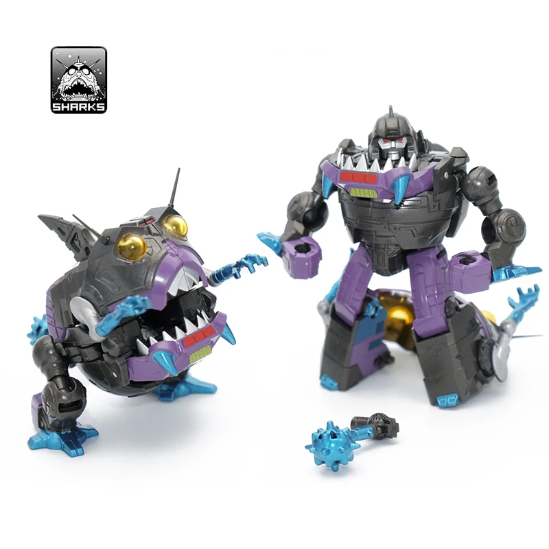 Трансформация G1 Sharkticon MFT MF-26 KO 3 шт. Металлический Набор покрытий Акула Аниме Фигурка робот мальчик коллекция игрушек