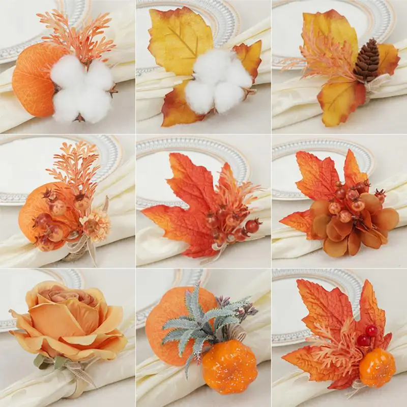 Kit Décoration Automne Halloween - 7 Citrouilles En Mousse, 100 Feuilles D'Érable, Guirlande Lumineuse 2m
