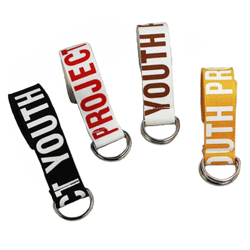 

Fashion Women Men Canvas Belts Letters Printed Double D Ring Buckle Punk Waist Strap High quality White Black Long Wide Belt off