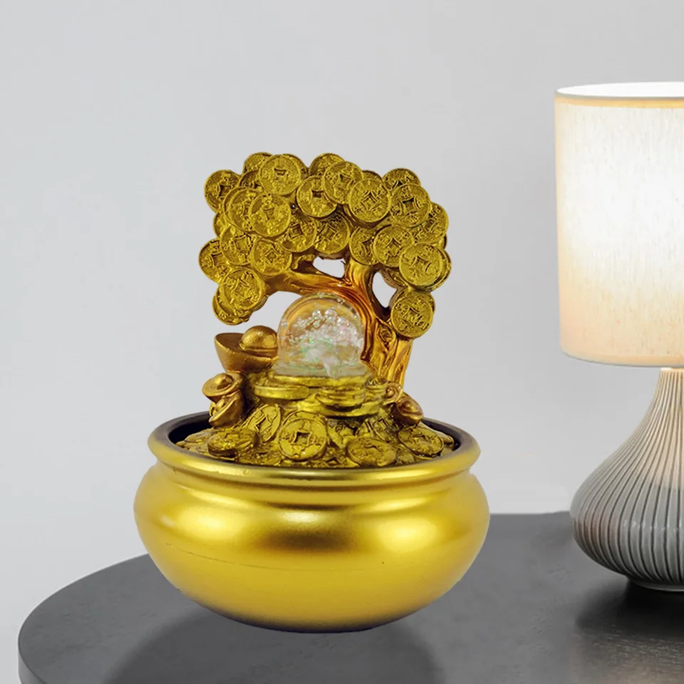 Albero Dei Soldi In Cristallo Feng Shui - Base Resina, 19x18cm, Porta Fortuna Per Casa E Ufficio - Foto 10