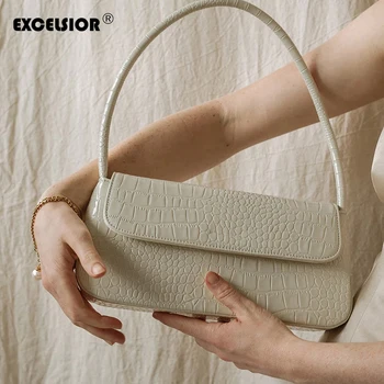 

EXCELSIOR Alligator Vintage Baguette Women Handbag PU Shoulder Bag INS Crossbody Bags for Women 2020 dames tassen bolso mujer