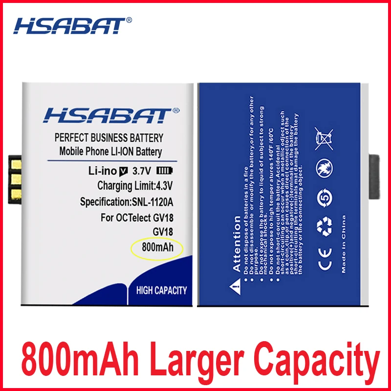 HSABAT 0 цикл 800mAh Смарт часы телефон батарея для OCTelect GV18 высокое качество запасной