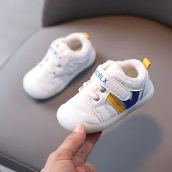 Toddler Baby Shoes Winter Infant Girl Leatherette Velvet Warm Shoes Soft Bottom Antiskid Thicken Add Cotton Newborn Boy Sneakers