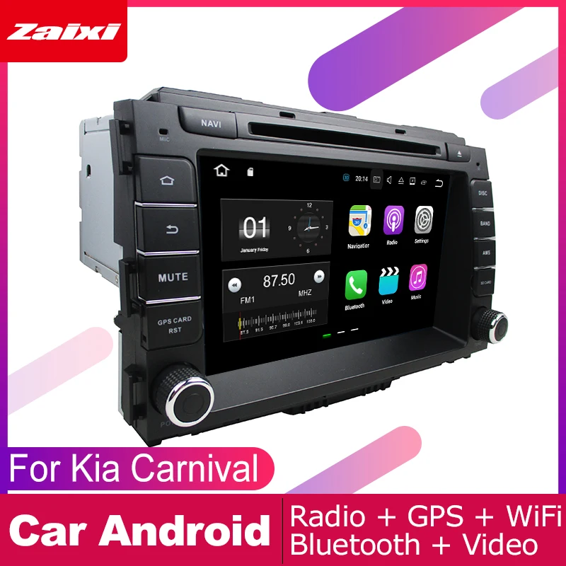 ZaiXi для Kia Carnival~ автомобильное мультимедиа андроид система 2 DIN Автомобильный dvd-плеер gps-навигатор Радио Аудио WiFi