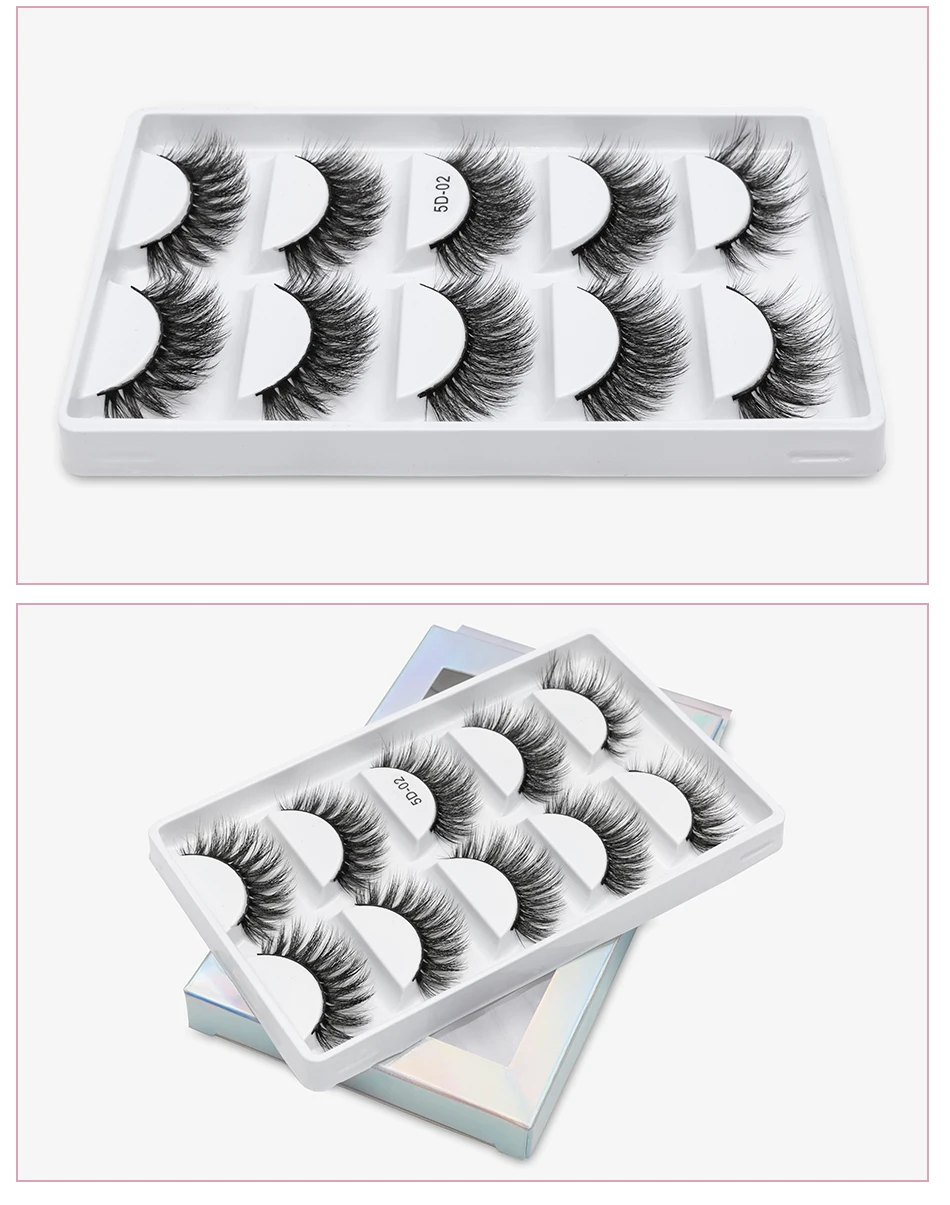 SEXYSHEEP 5 пар 3D Мягкие норковые Накладные ресницы ручной работы пушистые длинные ресницы натуральные инструменты для макияжа глаз Искусственные ресницы