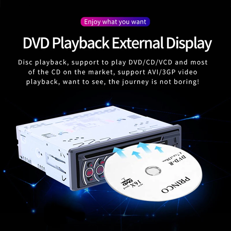 Автомобильный CD VCD dvd-плеер стерео MP3 MP4 плеер с Bluetooth AUX USB FM радио в тире Авторадио Поддержка внешнего воспроизведения видео