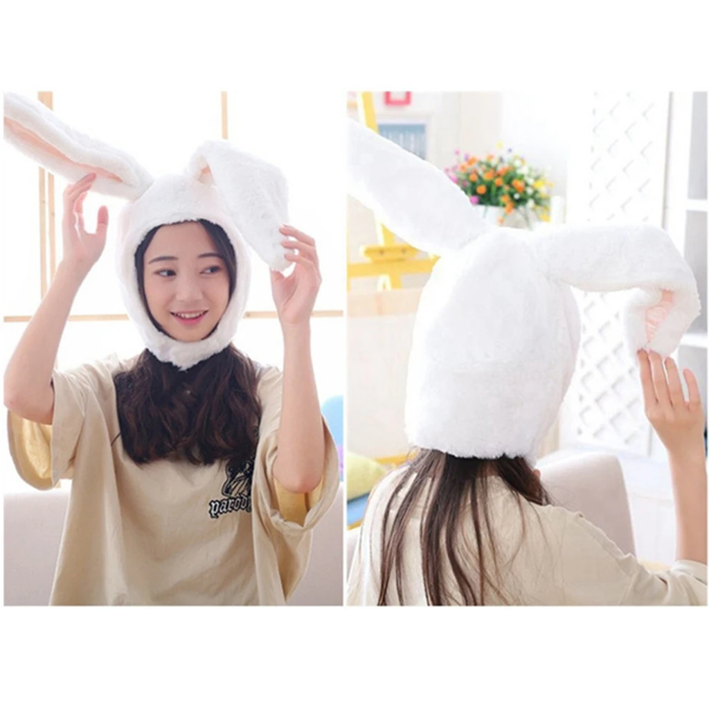 Cozy Rabbit Ear Hat Long Bunny Ears Cap Costume Fancy Dress Headwear Cosplay Photograph Selfie Props White