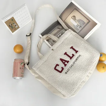 

Women Canvas Shoulder Bag Large Capacity Embroidery Crossbody Messenger Bag Simple Cloth Purse Fashion Handbag Tote For Girls