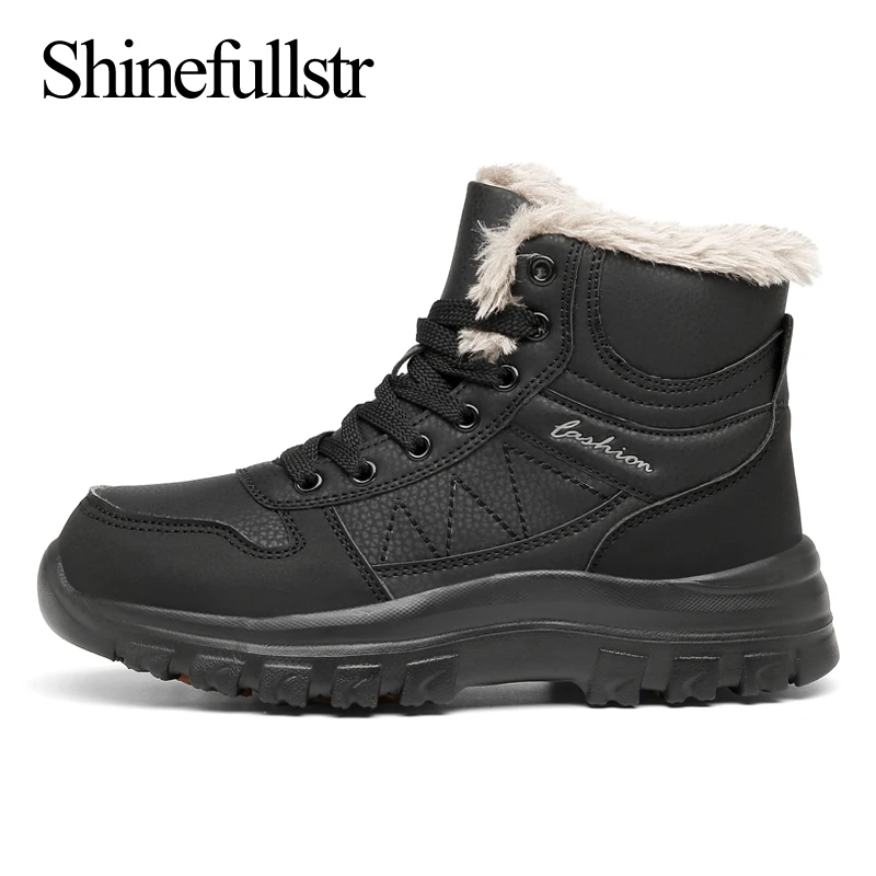 

Winter Men Ankle Leisure Leather Snow Boots Snowshoes Botas De Nieve 2023 Plush Warm Shoes Snowboots Dropshipping