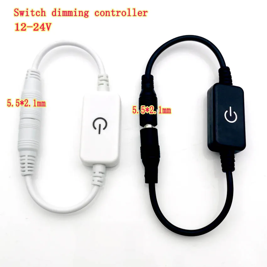 LED Strip Light Neon Led Touch Switch Button Dimmer Adjust Brightness Controller with DC Plug for 12V-24V Adjustment 2835 5050 xiaoda smart electric heating blanket 21v low voltage 3 gear temperature adjustment 12 hours automatic power off 150 80cm eu plug