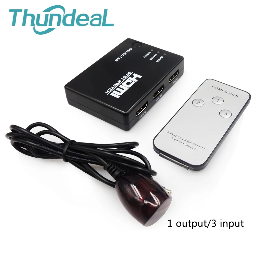 ThundeaL 3/5 Вход до 1 выход HDMI переключатель 1080P Переключатель HDMI ИК-пульт дистанционного управления Управление для PS3 Xbox HD ТВ DVD ТВ проектор - Цвет: 3 to 1 Add Remote