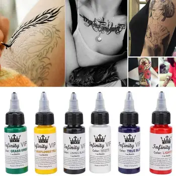 

6Pcs/Set Semi-Permanent Tattoo Pigment Ink Long Lasting Tattoo Inks Accessory Tool