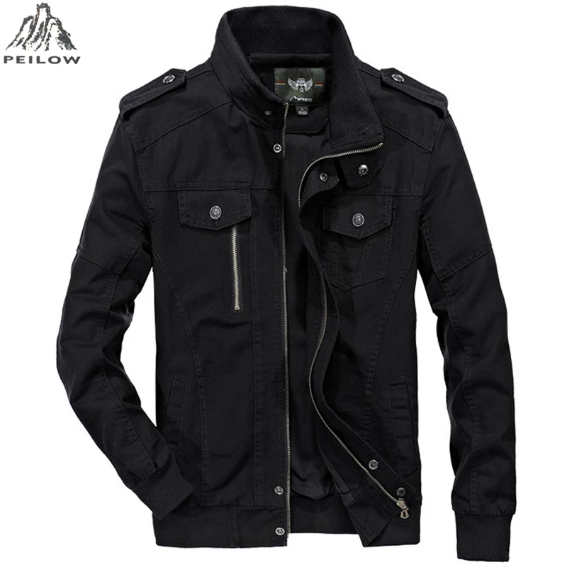men`s Autumn Winter 100% Cotton Military Tactical windbreakers Jacket men Plus Size 5XL 6XL Bomber