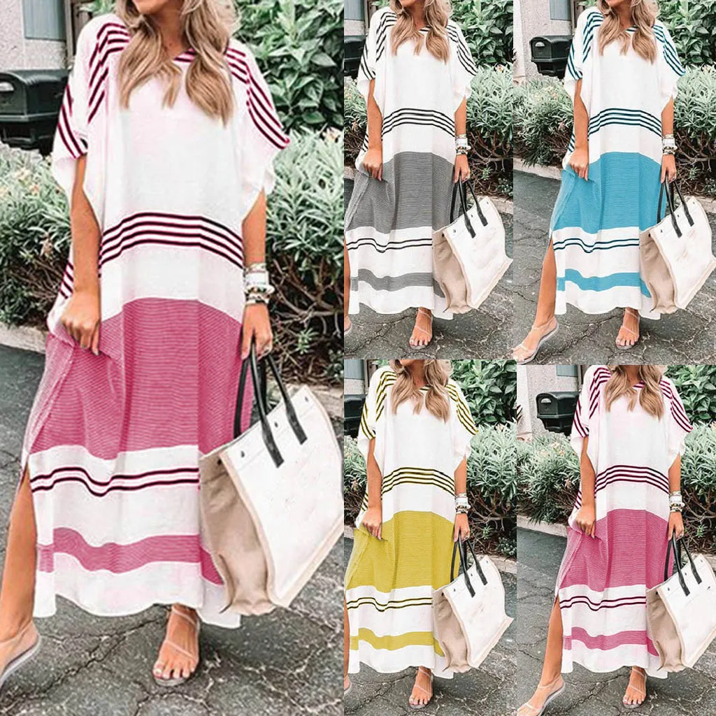 Vestidos осеннее модное женское платье с длинным рукавом с глубоким круглым вырезом в стиле пэчворк повседневное Длинное Платье Макси женское платье Лидер продаж# J30