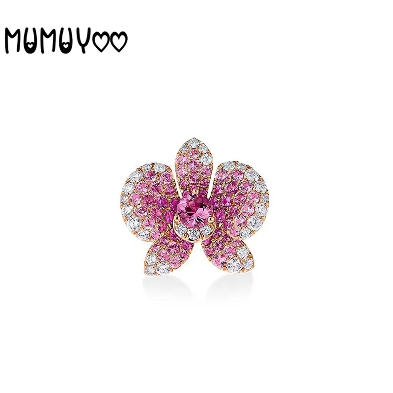 

Fashion jewelry high quality 2020 , charm butterfly orchid shape clavicle chain female elegant purple pink petal design necklace