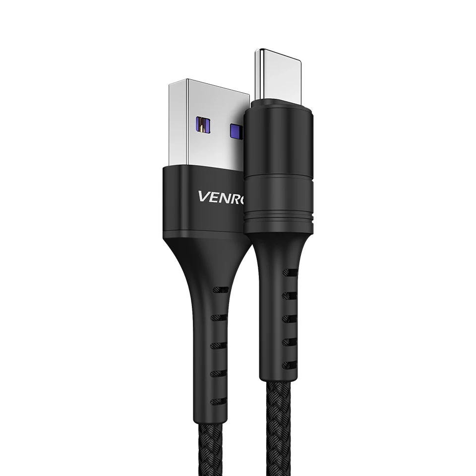 Black 1 м 2 м type C USB Cabe 5A супер зарядка Kable для huawei Honor mate 20 P30 P20 Pro QC3.0 Быстрая зарядка USBC шнур нейлоновый провод для передачи данных - Цвет: Black