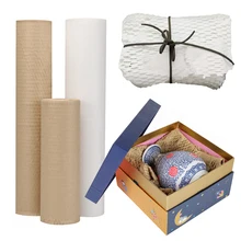 Rouleau de papier Kraft brun, papier de soie pour emballage, papier d'emballage artisanal en nid d'abeille pour fête d'anniversaire et mariage