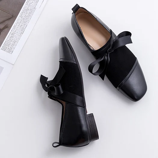 Черные дизайнерские туфли высокого качества женские Роскошные туфли на плоской подошве с квадратным носком, г. Серая замшевая обувь без шнуровки для отдыха из натуральной кожи Китая - Цвет: Черный