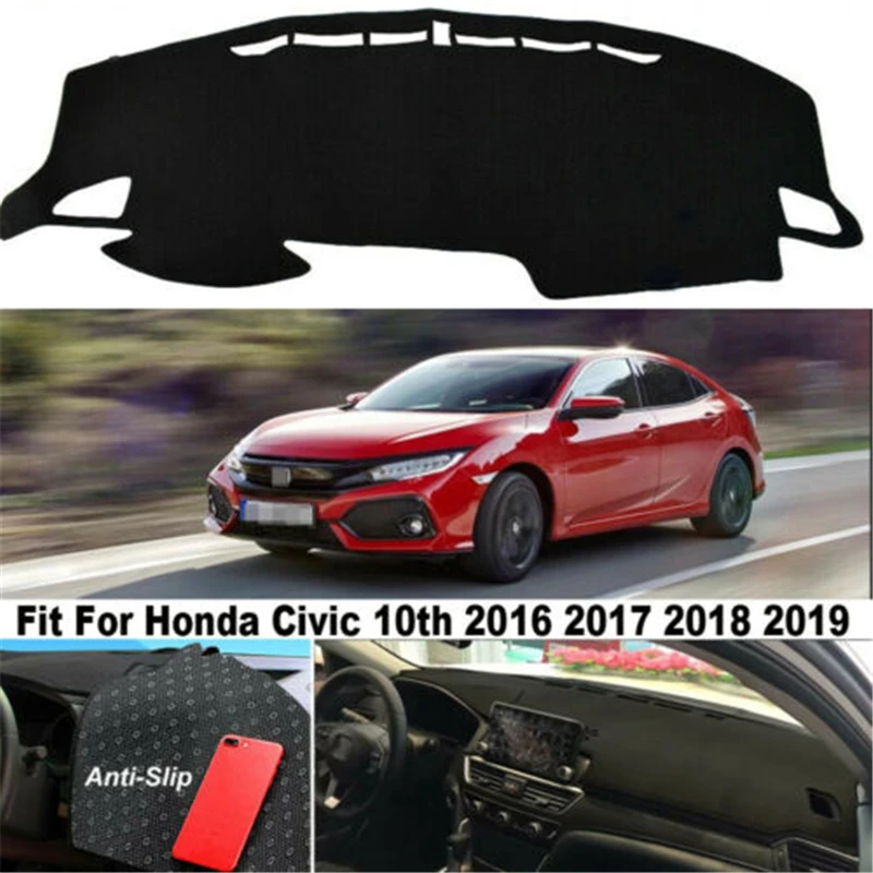 Car Dashboard Cover Pad For Honda Civic 20162019 Antislip Dashboard Carpet Sunshade Dashmat