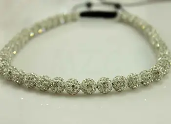 

Free Shipping!42 Bead 10mm Micro Pave Disco Ball Beads White crystal crystal necklace for women hot sale! wholesale ge33